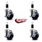 Service Caster 3.5'' Solid Poly Swivel 1-3/8'' Expanding Stem Caster Set with Brake, 4PK SCC-EX20S3514-SPUS-TLB-138-4 - alternate 4